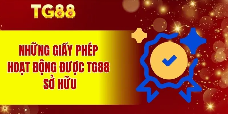 Những giấy phép hoạt động được TG88 sở hữu